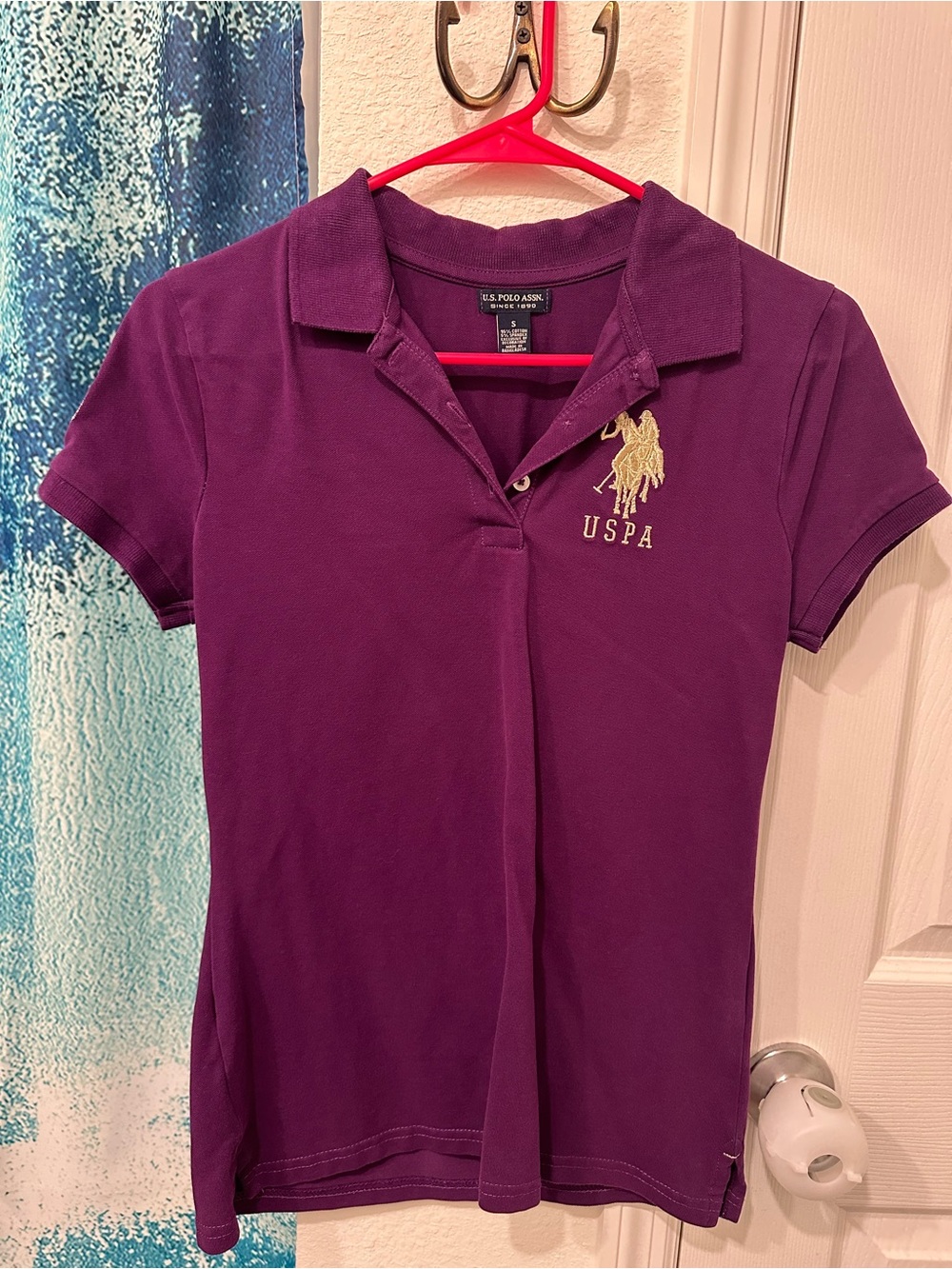 U.S. Polo Assn. Women's Deep Purple Polo with Gold Logo